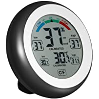 KKmoon termómetro- pantalla de 3.3 pulgadas LCD pequeño- digital- higrómetro- temperatura- para interiores- negro- max…